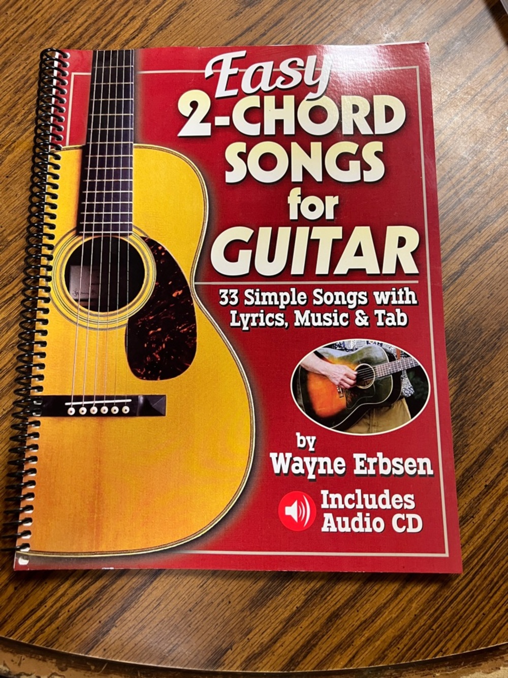 Easy 2-Chord Songs for Guitar by Wayne Erbsen - Red & Yellow Cover